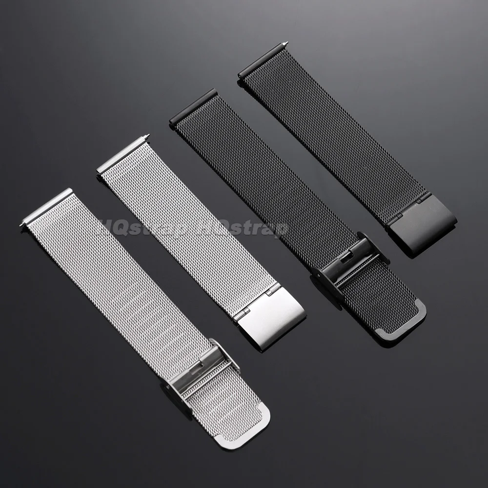 Sleek Stainless Steel Mesh Watch Strap - Modern Milanese Loop Bracelet