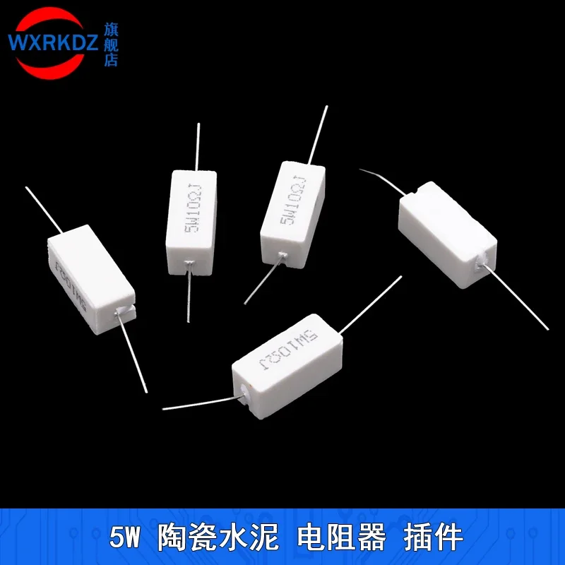 Ceramic Cement Resistor 5W 10W 20W 10PCS 5% In A Pack 0.1R-100R 6.8k 0.25R 0.5R 3R 27R 12R cement resistor ceramic resistor