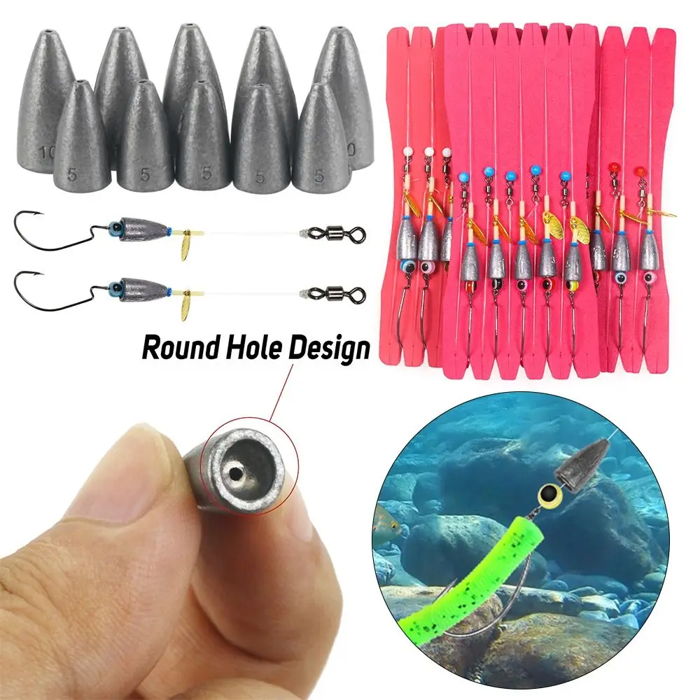 

3.5g 5g 7g 10g fishing hook Carolina Bullet Lead Carolina Fishing Tackle Kit Sequined Fishhooks Texas Rig Set Hooks