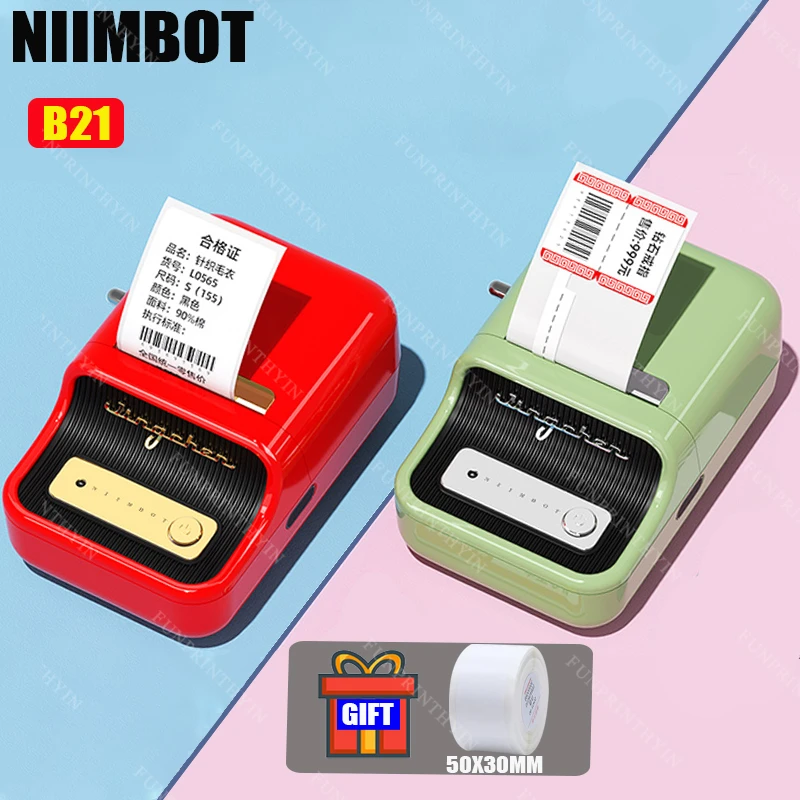 Niimbot B21 Wireless label printer Portable Pocket Barcode Printer  Bluetooth Thermal Printer Sticker price tag Machine For Phone
