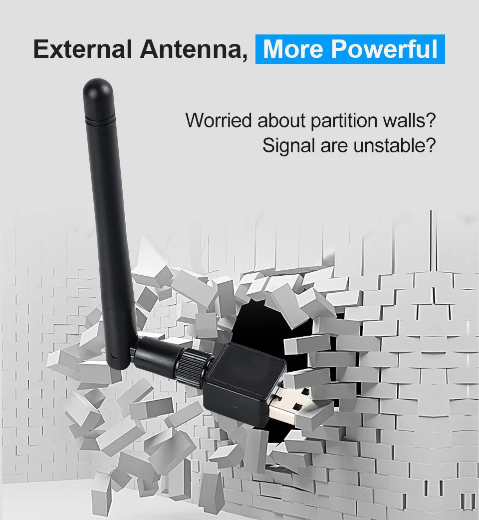 PC용 미니 무선 네트워크 카드, 와이파이 안테나 신호 리시버, USB, 150Mbps 어댑터, 2.4G, 802.11b, n, g, ac 네트워크 LAN 카드
