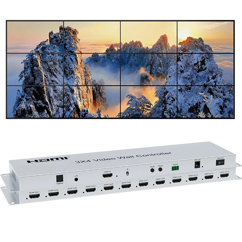 3X4 Hdmi Video Wall Controller 2X2 2X3 2X4 3X3 3X4 2X5 2X6 1X3 1X4 1X5 3 4 6 8 9 12 Tv Wall Screen Splicing Processor Tv Splicer