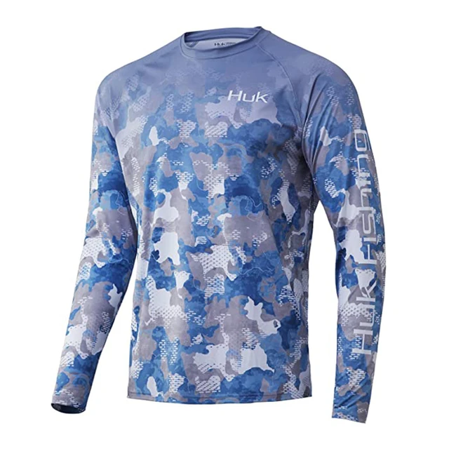 T-shirts HUK Men's Fishing Shirts Long Sleeve UV Protection