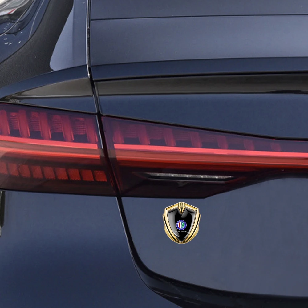 Alfa Romeo Metalen 3D Sticker - Sfeerimpressie achterzijde