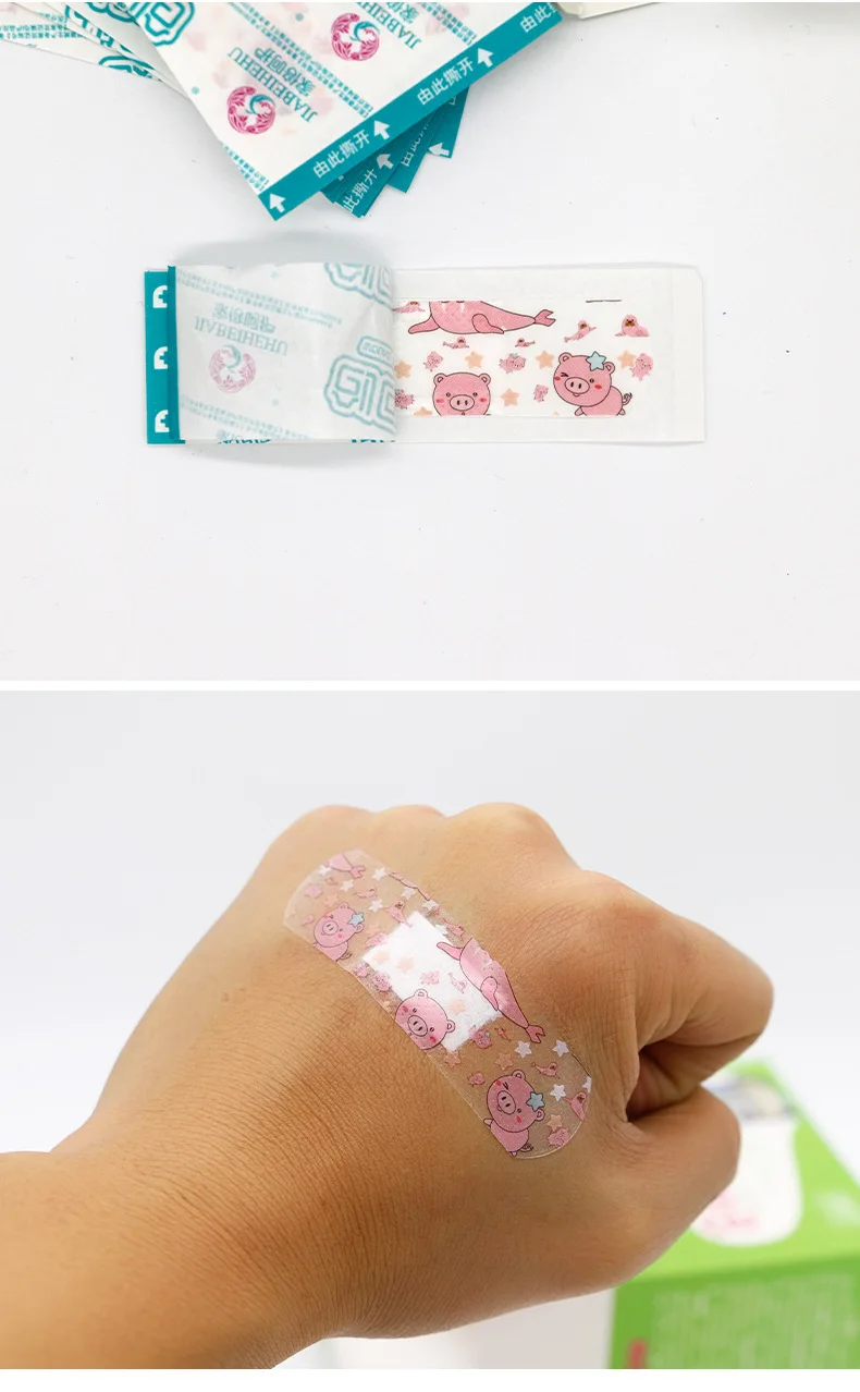 120pcs/lot Kawaii Cartoon Animal Pattern Waterproof Band Aid Hemostasis Adhesive Baby Bandages Wound Plaster Patches For Kids