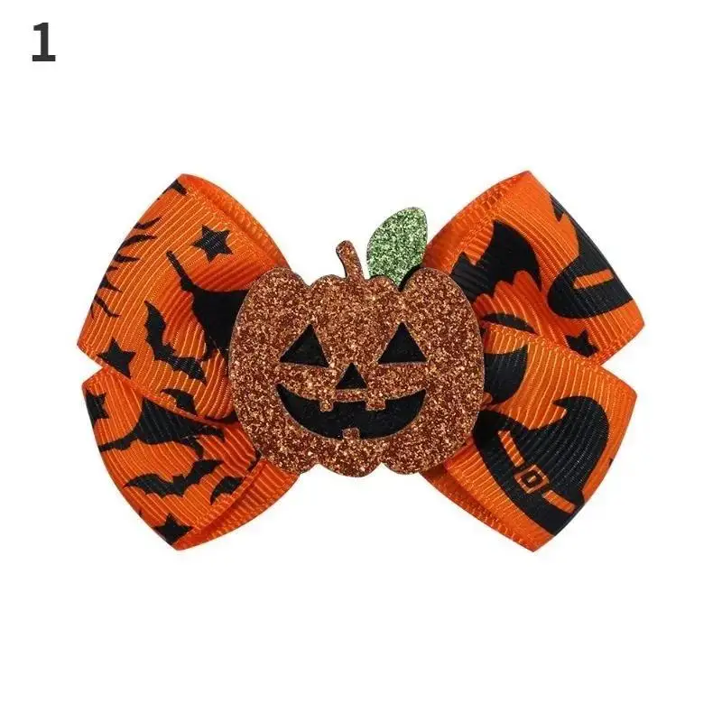 New 1 Pcs Halloween Cartoon Spider Pumpkin Hair Clip Black Cat Skull Hair Accessories For Girls Day Dress Up Party Decor Gifts