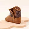 0-12 Months Baby Boots Soft Brown PU Leather Tall Cowboy Boots New Style Spring and Autumn Prewalking Shoes for Boys and Girls 5