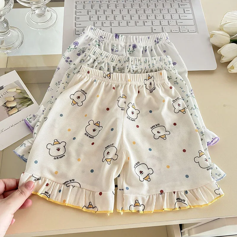 Neue Sommer Kinder Homewear Set 1-7T Süße Floral Mädchen Leibchen + Shorts Cartoon Bär Kinder Haushalts Kleidung – Detail 16