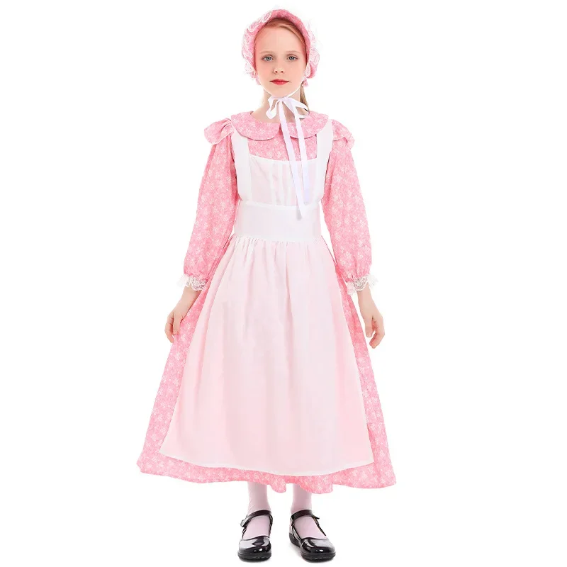 

Halloween Floral Garden Girl Farm Dress Medieval Maid Dress