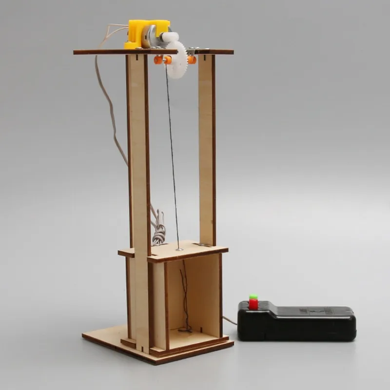 어린이를위한 DIY 엘리베이터 리프트 모델 키트 STEM 과학 프로젝트 교육 조립 장난감 학생을위한 물리학 실험 공예