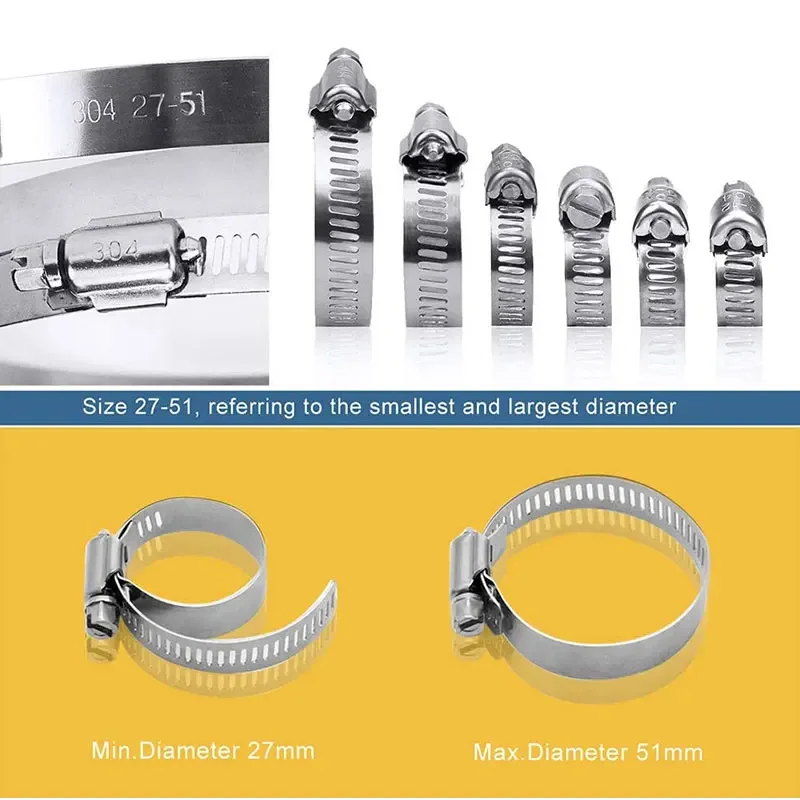 15 Fascette Stringitubo In Acciaio Inox Regolabili 13-19 Mm - Morsetti A Vite Senza Fine Per Tubi E Idraulica