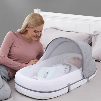 Lettino da viaggio per bambini Neonati Nido a pelo con rete Pieghevole Nido per bambini Zanzariera Sacco a pelo per neonati Culla per neonati Culle