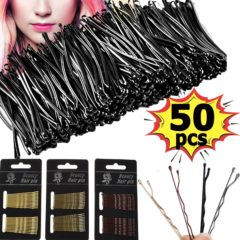 

50Pcs/Set Solid Color Metal Hairpins Barrettes For Women Invisible Hair Clips Pins Girls Hair Styling Design Tools Accessories