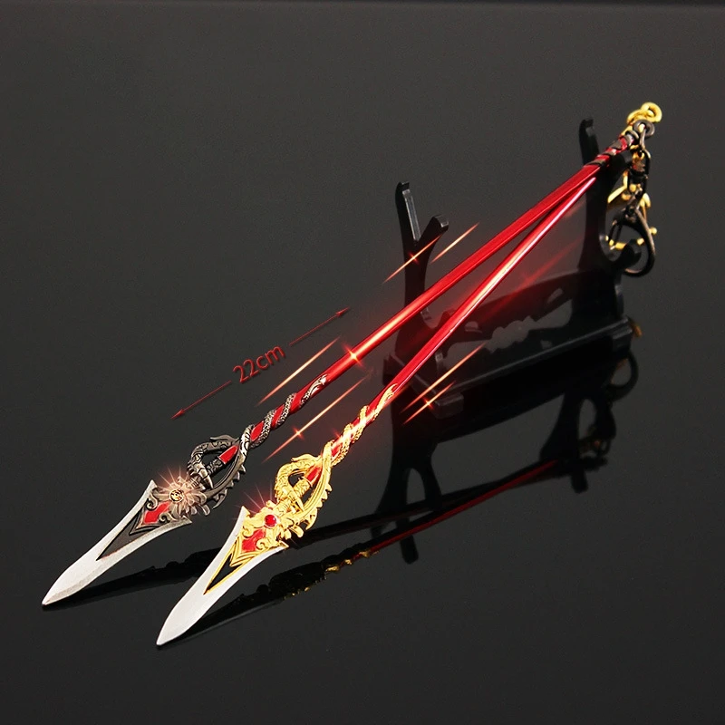 Genshin Impact Sword Keychain Alloy Weapons Skyward Blade Metal Key Rings Collections Katana Samurai Game Peripherals Gifts Toy 3