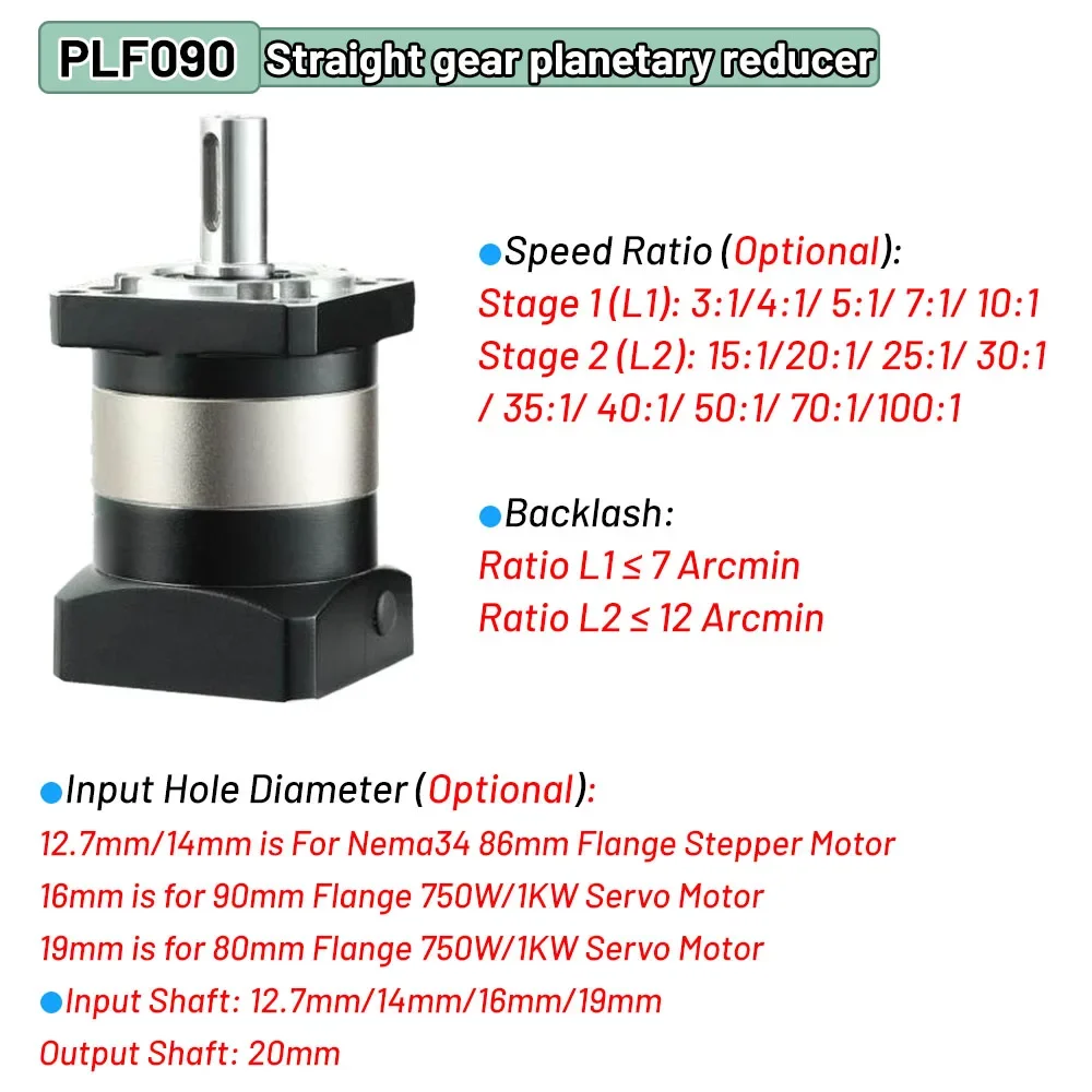 Precision Planetary Reducer Step-down Gearbox Reduction Gearbox 57/60/86/80/90mm Flange Stepper Servo Motor Reducer