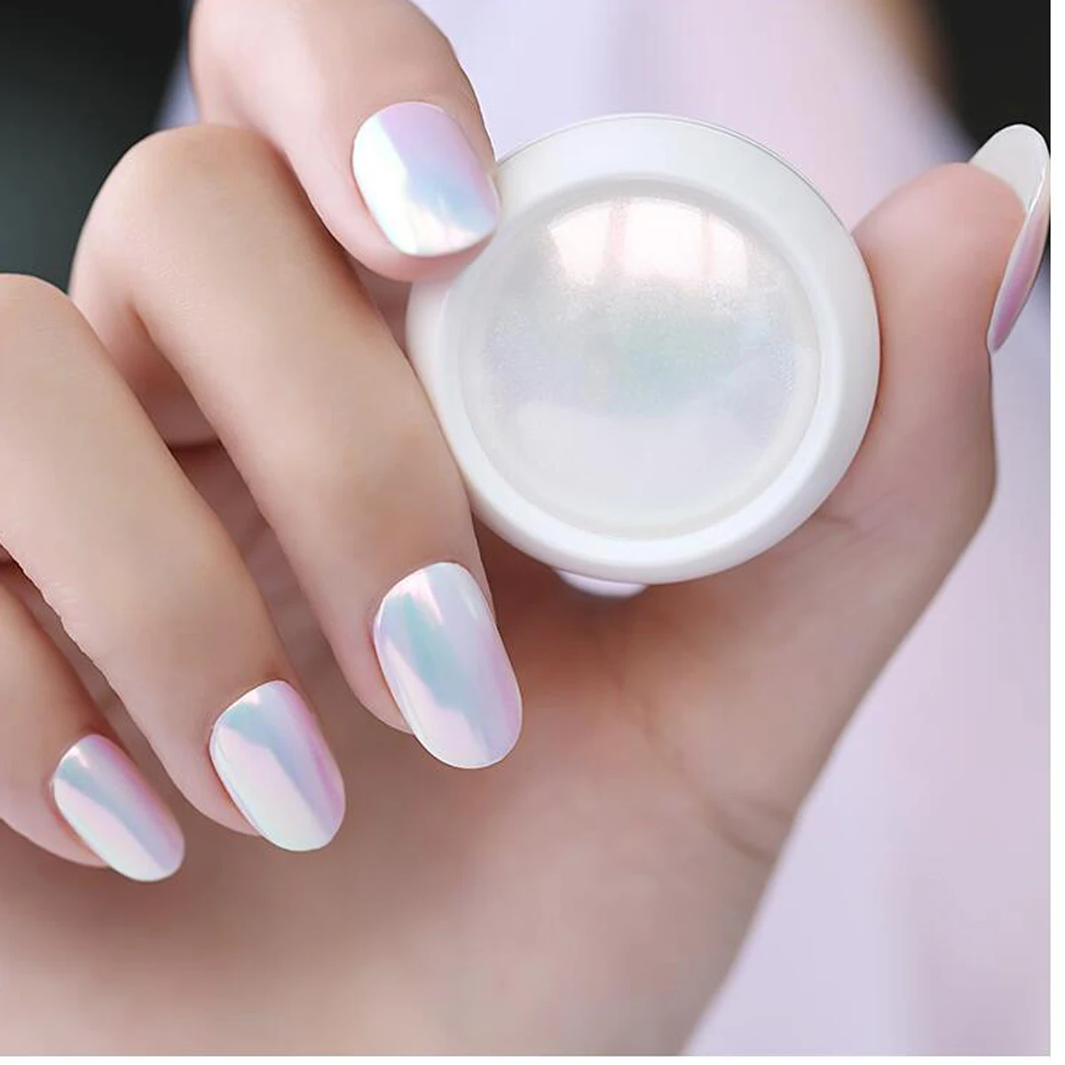 1Jar Aurora Nail Powder Mirror Effect Chrome Nail Art Rainbow AB Mermaid Magic Mirror Powder Mermaid Pearl Colorful Shell nail powder