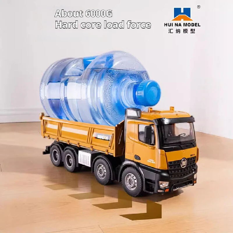 Huina New 1536 1/14 RC 12CH Alloy Electric 8-Wheel Heavy duty Construction Vehicle Remote Controlled Car Model Adult Boy Toy 3