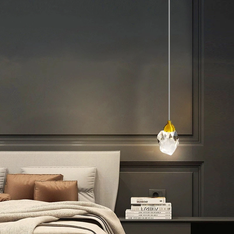 Nordic Crystal Pendant Light for Living Room Bar Hanging Lustre For Bedroom Bedside LED Wall Lights Indoor Lighting Fixtures