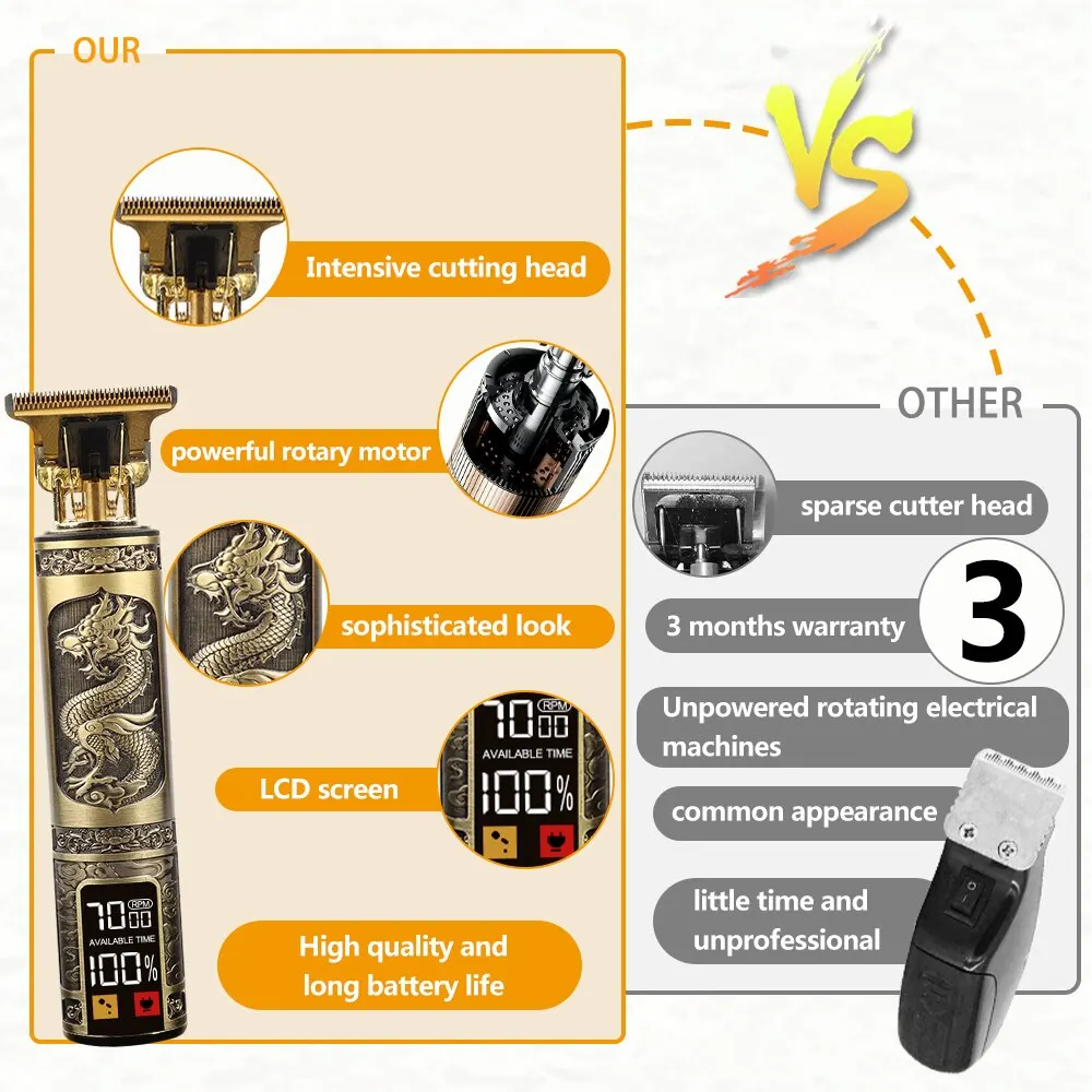 Vintage T9 Hair Clipper Professional Beard Trimmer Electric Haircut Machine, hair clipper,hair trimmer