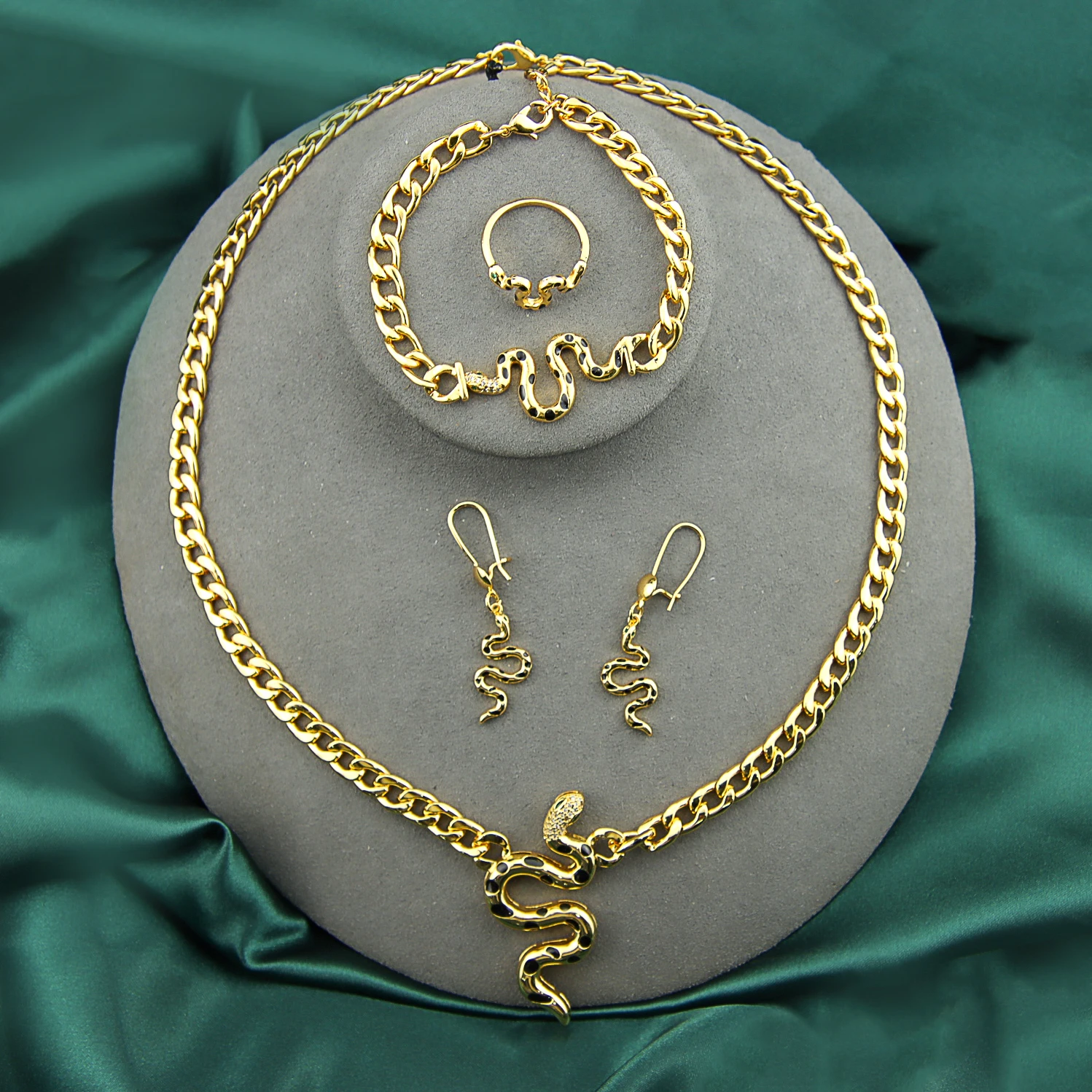

Punk Vintage Jewelry Set 21k Gold Plated Middle East Hippie Necklace Bracelet Earrings Sets Dubai African Party Jewelrys