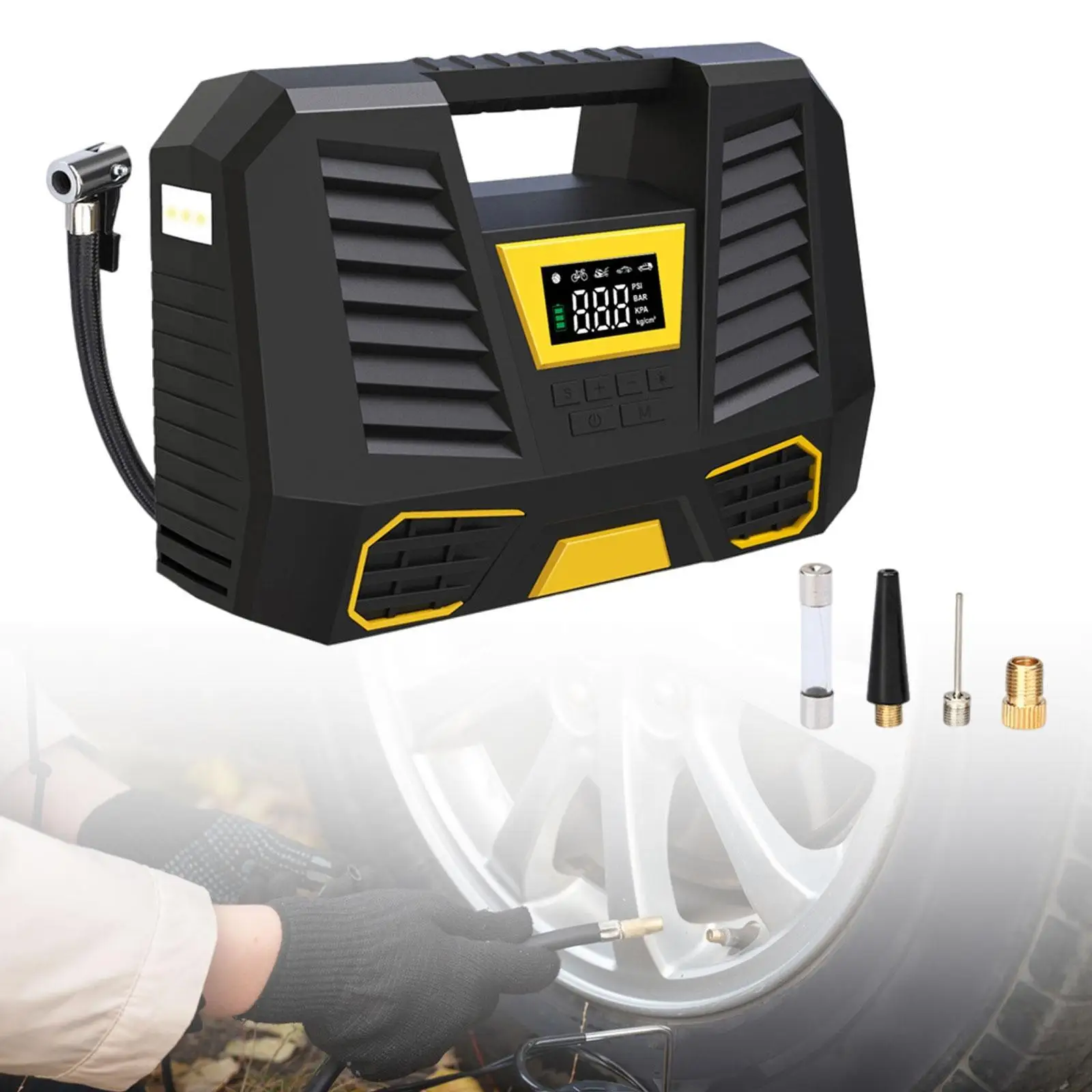 

Portable Air Compressor 15V Digital Air Pump for Bike Lifebuoy Balloon