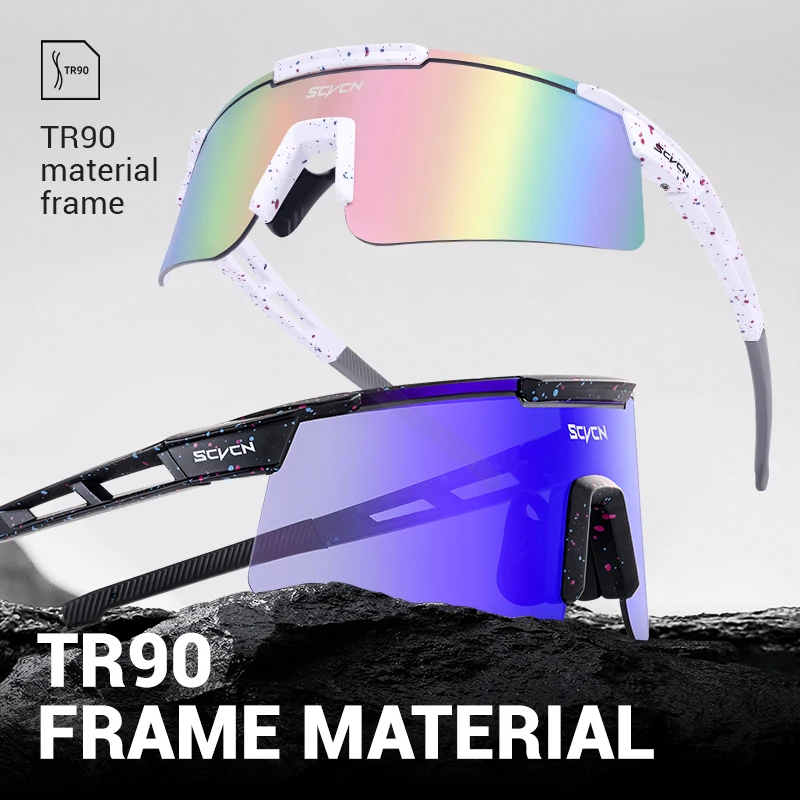 Cycling Sunglasses SCVCN New Men Bicycle Sunglasses Women Outdoor Cycling Glasses MTB Driving Bike Eyewear Sports Running Hiking UV400 Goggles