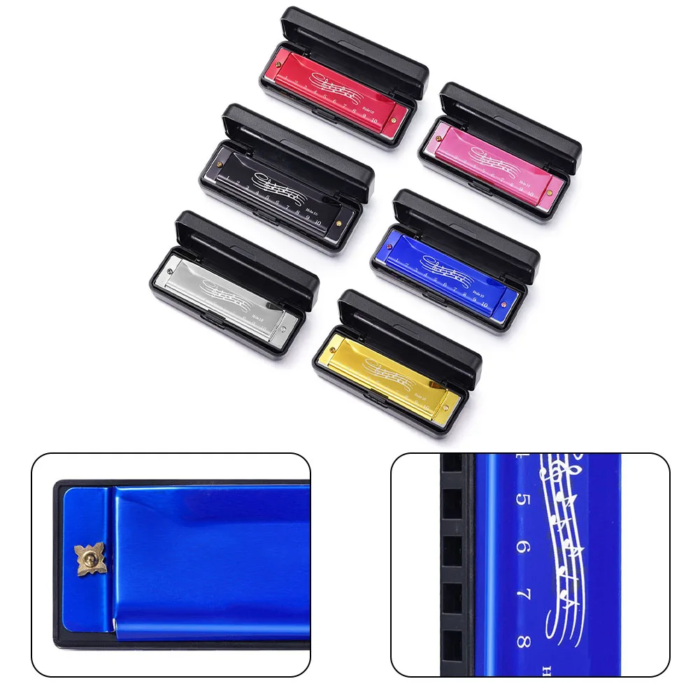 10 Holes Key Of C Blues Harmonica Mouth Organ Beginners Educational Gifts Wood-wind Instruments