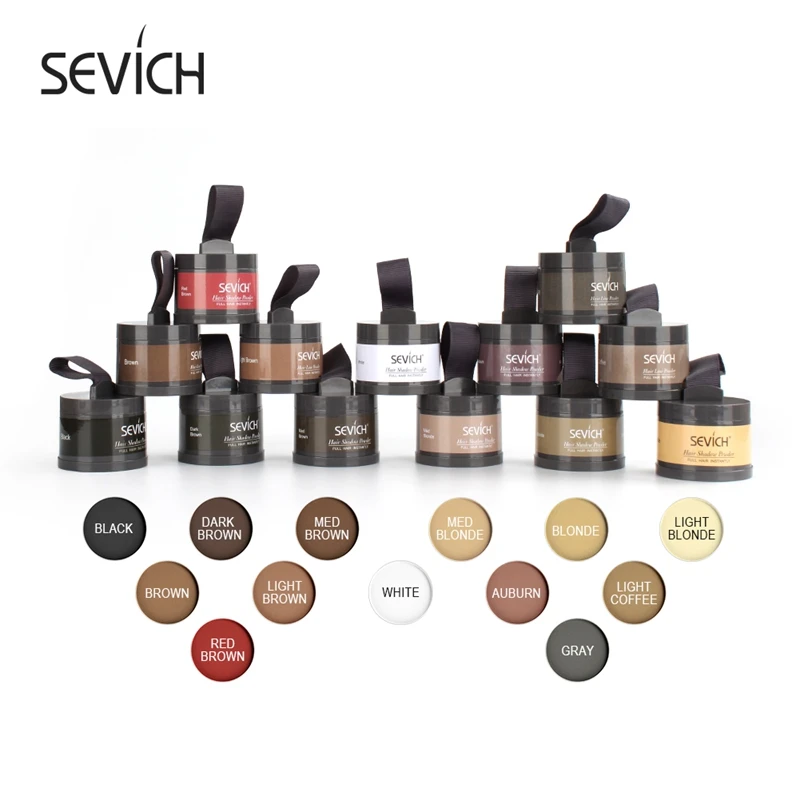 Sevich Waterproof Hair Line Powder 4g Natural Instant Hairline Shadow Powder Black Root Cover Up Forehead Hair Makeup Concealer hair building powder hair coloring product