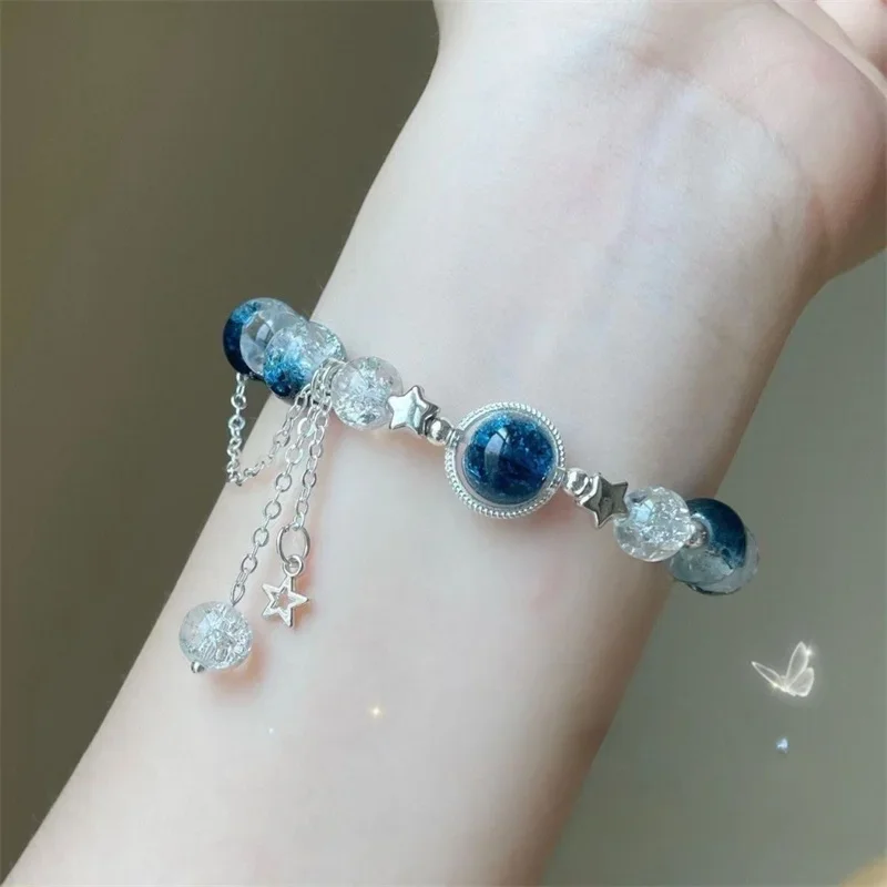 New Simple Beads Crystal Bracelet for Women Girls Korean Ins Flower Fox Feather Tassel Bracelets Friendship Jewelry Gifts 2024 2