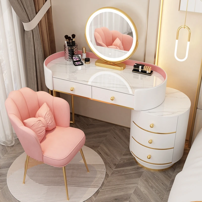 

White Table Makeup Dressers Drawers Cabinets Bedside Storage Mirror Dressers Commodes Living Room Light Tocador Home Furniture