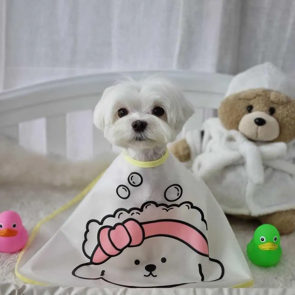 Pet Transparent Haircut Cloak Jacket Adjustable Size Dressing Up Cape Facial Tears Care For Cats Dogs