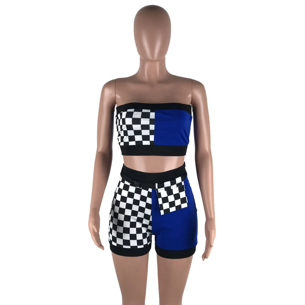 Primavera e Verão Conjunto de Duas Peças com Cinto Nova Venda Quente Sexy Feminino Cor Combinando Peito Shorts Casual Terno Esportivo 2022 26 Computers & Electronics