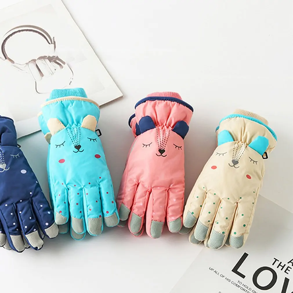 

New Kids Winter Warm Gloves Windproof For Children Boys Girls Ski Cycling Climbing Outdoor Gloves Anti-slip Full Fingers Mittens