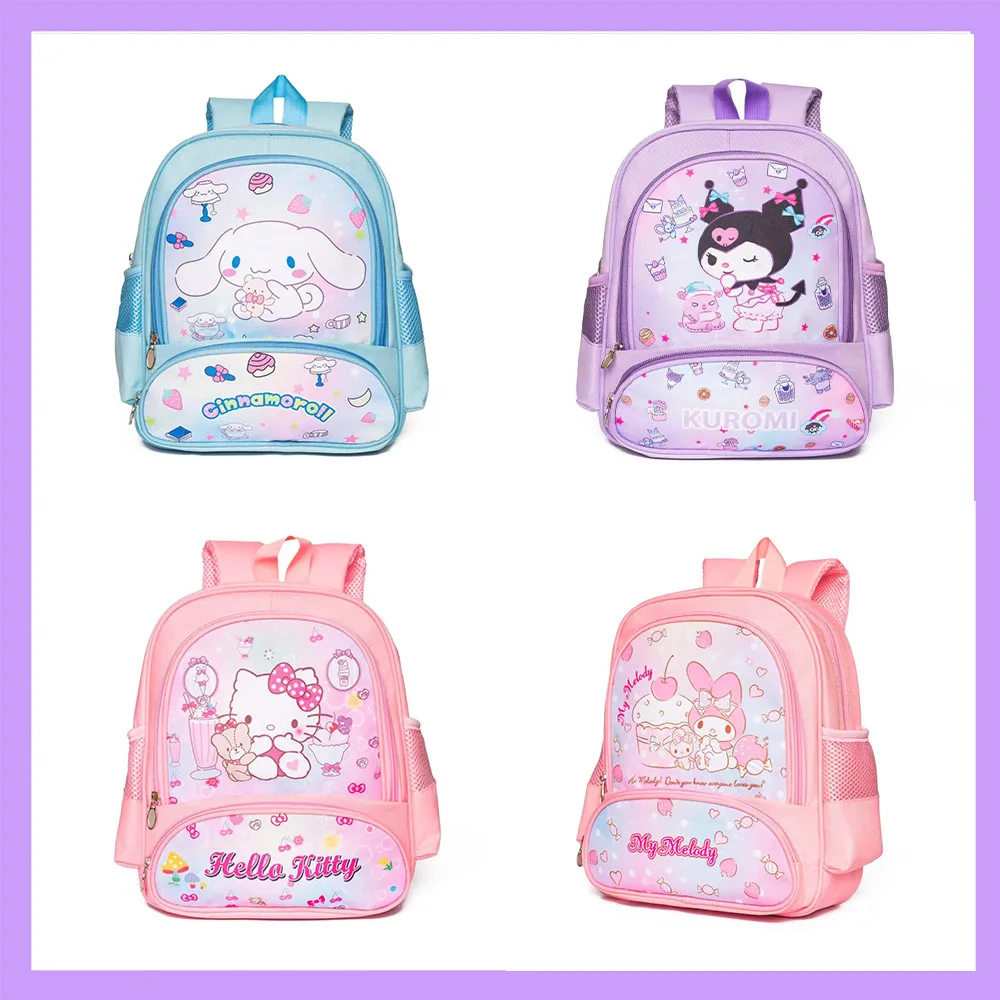 

Sanrios Schoolbag for Kids Hello Kitty Kuromi Cinnamoroll Anime Girls Large Capacity Elementary School Students Cartoon Backpack