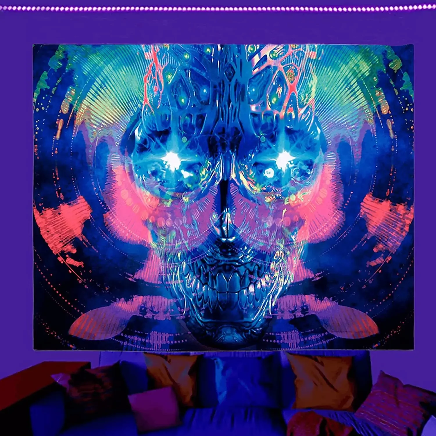 Black Light Astronaut Fluorescent Tapestry for Home Decor