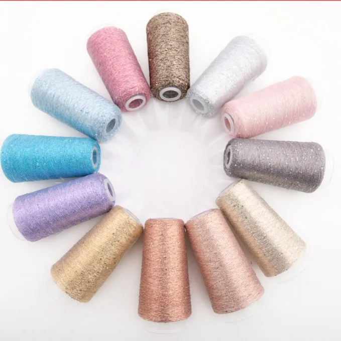 50g diy hand-woven sweater thread magic color gold and silver silk sequined thread wrapped flower colorful companion wiring