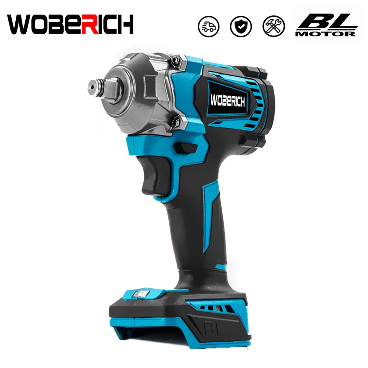 

Brushless Electric Impact Wrench 1/2 inch Socket Wrench Cordless Driver Tool 1200N.m (No battery) for Makita/WOBERICH 18V