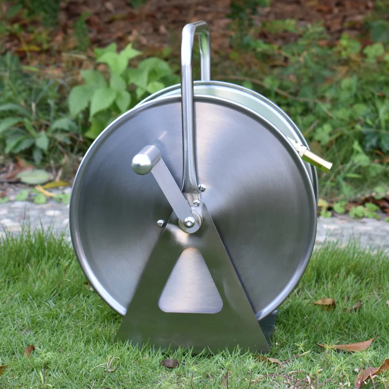 Wall Mount Portable Water Hose Reel Heavy-Duty Stainless Steel Garden  Irrigation Systems Holder Hose Trolleys Wash Pipe Rack