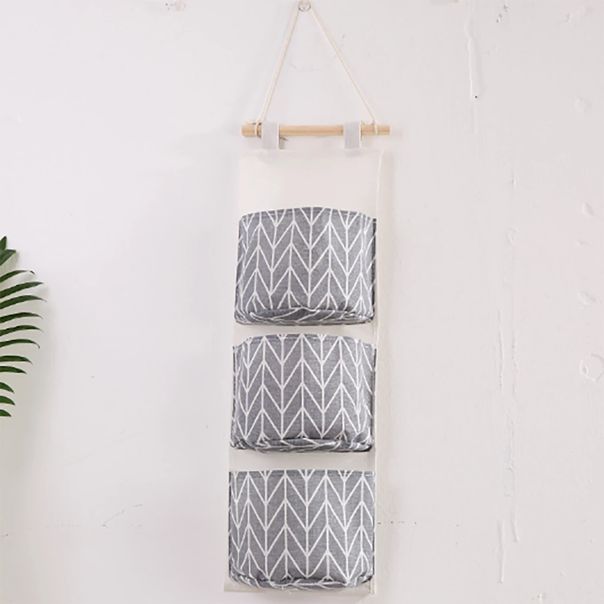 Storage Bag, Wall Mounted, Cotton and Linen, For Kitchen and Bathroom Decor