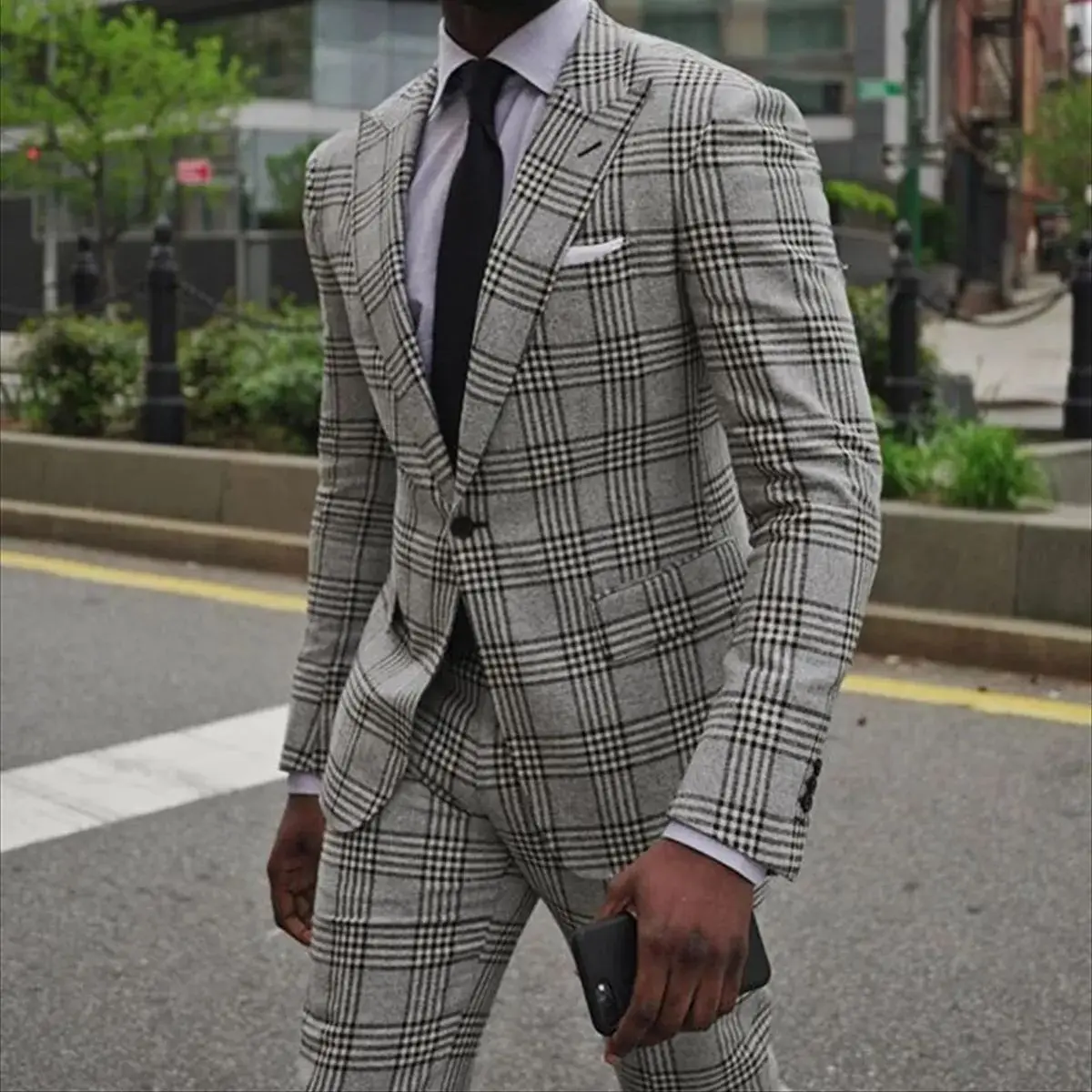 Classic African style Grey Wedding Suits For Men Slim Fit Peak Lapel Groom Tuxedos Prom 2 Pcs Business Male Blazer Costume Homme
