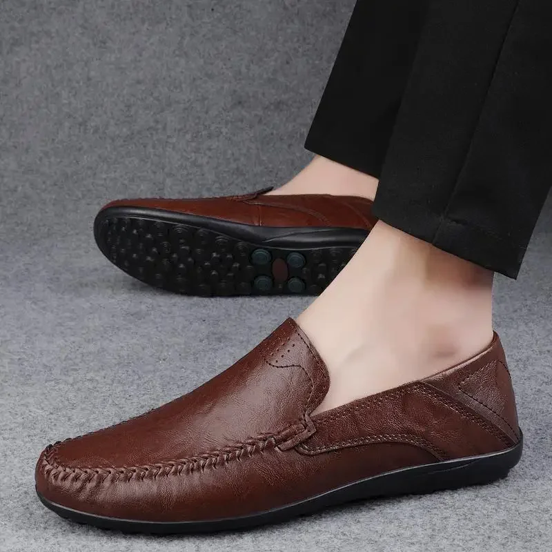 

Leather Shoes Men's Spring and Autumn New Casual Shoes Genuine Leather Men's Soft Cowhide and Velvet Men's Shoes Moccasins