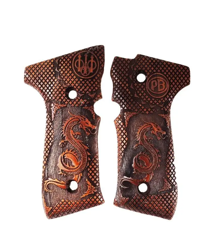 

Beretta F92, 92 A1, 92G, 92FS, 96, 96 A1, M9, m9A1 Compatible Special Series Laser Cutting Wooden Grip 2021-3