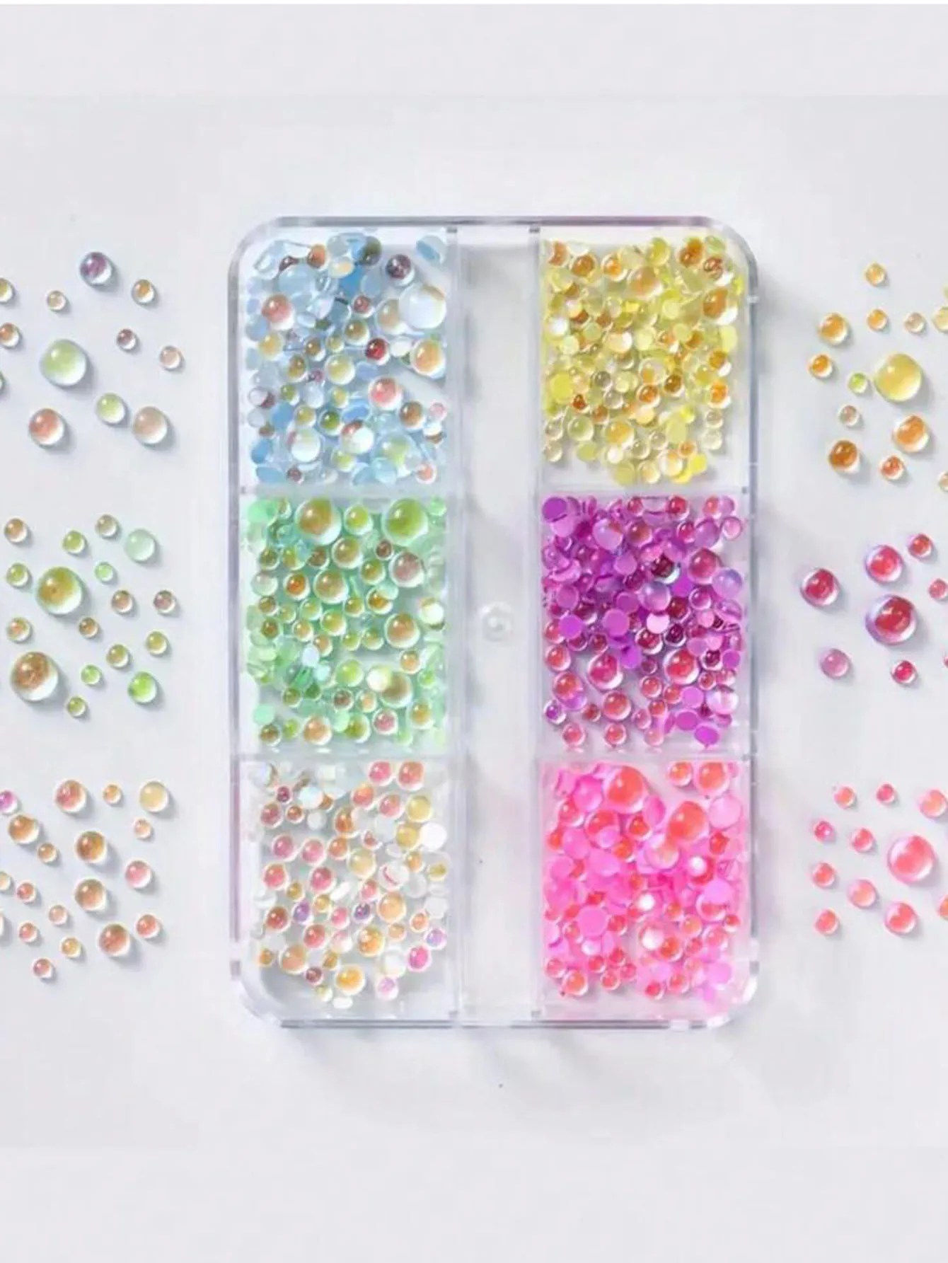 1 Box Macaron Bubble 3D Glas Kristall Nail Art Charms Gemischte Größe Funkelnde Meerjungfrau Nagelperlen Bunte Flatback Maniküre Ornamente – Detail 20