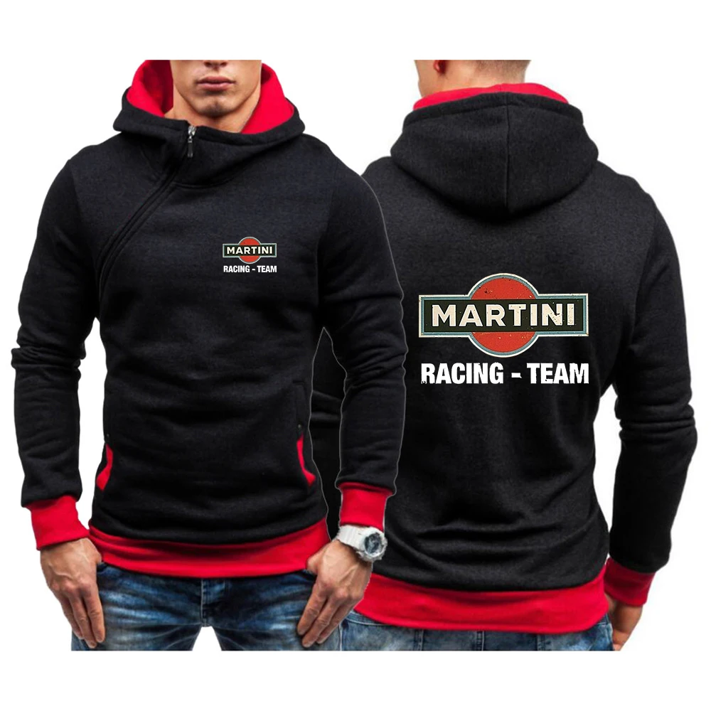 

Новый мужской пуловер с капюшоном Martini Racing, толстовки с Диагональной молнией, осенне-зимние тренировочные повседневные куртки, толстовки с капюшоном