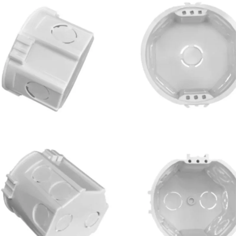 New High Quality PC Material White EU Standard Switch Socket Round Base Cable Box For Wall Mounted Switch Components