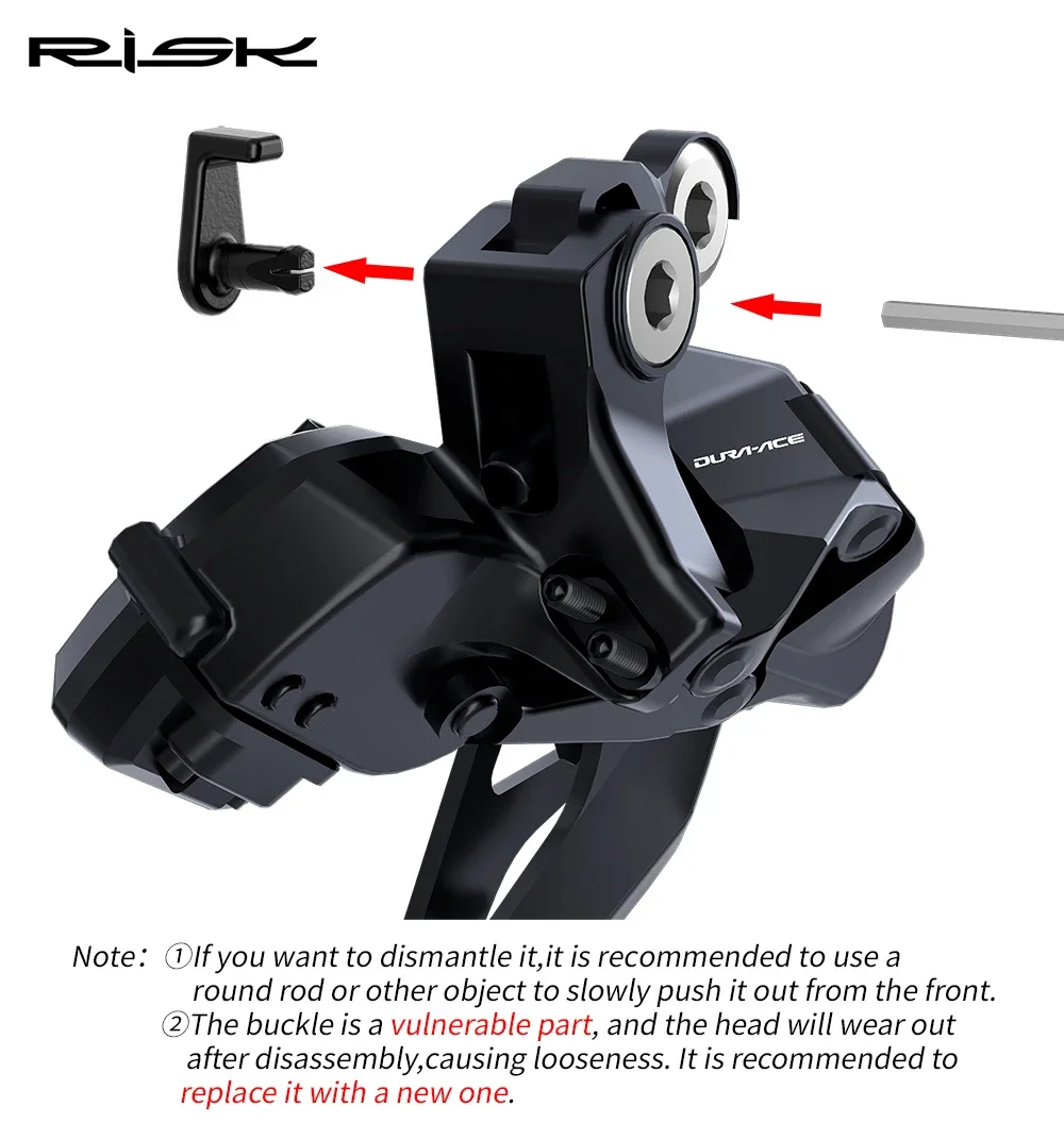 Risk 2 Stück Rennrad 12S SD300 Schaltwerk Di2 Elektrodraht Befestigungsschnalle Clip Fahrradkabel Organizer für R7150 R8150 R9250 – Detail 6
