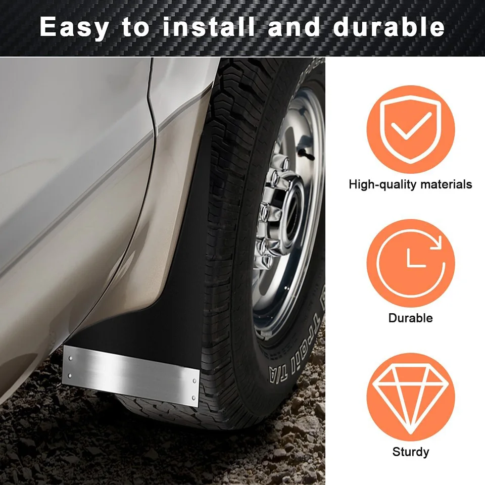 XUKEY 2 stks/set Universele Heavy Duty Rubber Spatlappen Auto Pickup SUV Vans minibusjes Licht Vrachtwagens RVs SUV's Semi-Truck Motor Home 4x4 4WD Off-Road Splash Guards Spatlappen Spatborden Vuile