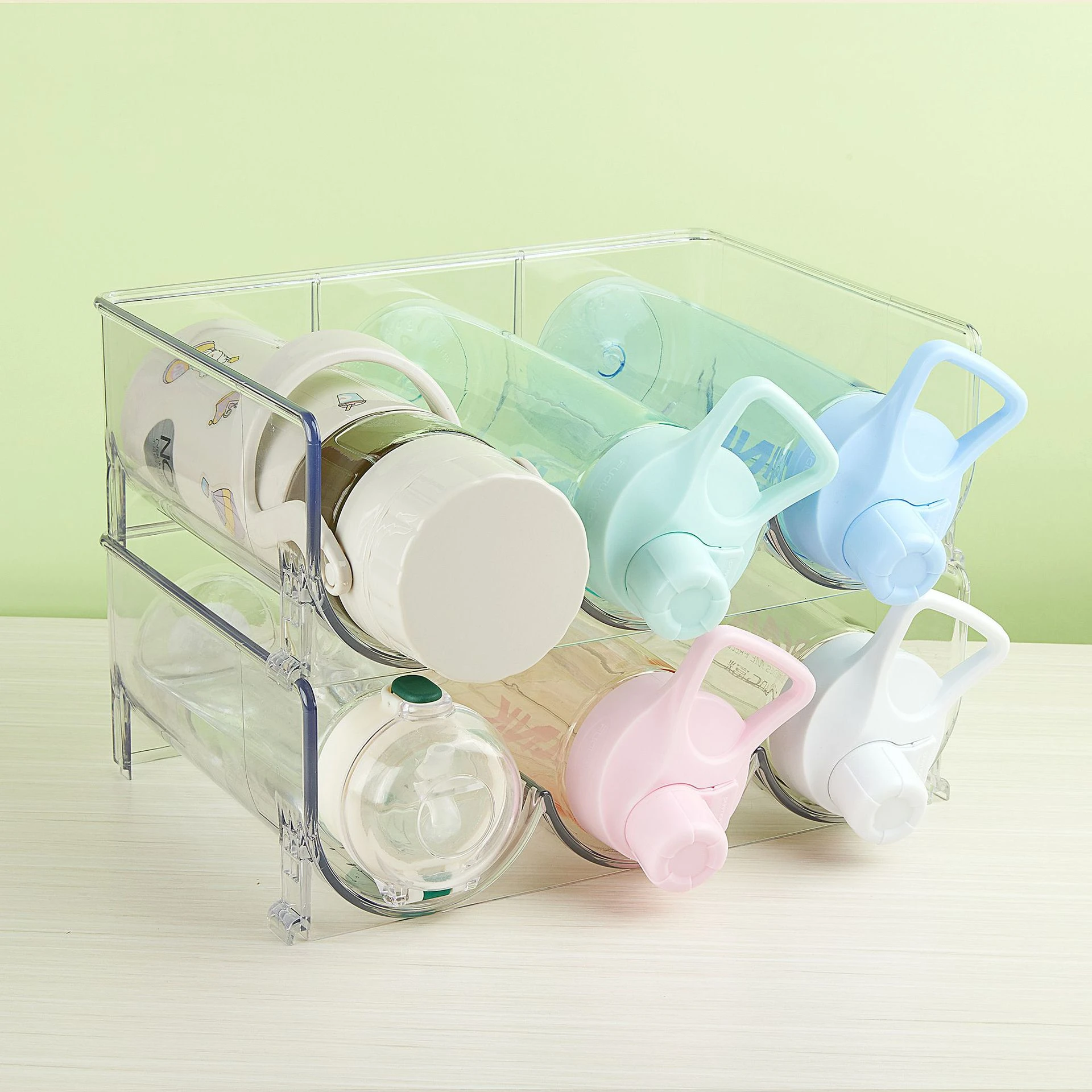 Water Bottle Organizer Stackable Kitchen Pantry Organization Storage