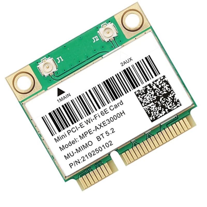 

1 шт. Wi-Fi 6E 2400 Мбит/с мини PCI-E карта для BT 5,2 802.11AX 2,4G/5G/6 ГГц Wlan сетевая карта