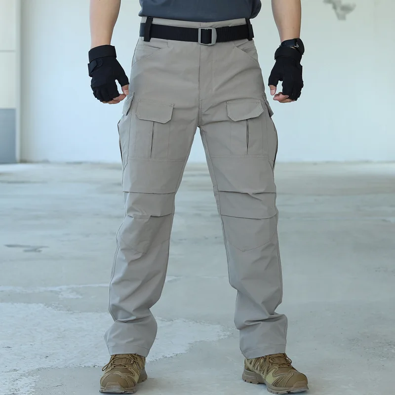 summer Multi-pocket Work Tactical Pants Men Outdoor Waterproof Sports Hiking Climbing Pants Combat Military Cargo Trousers
